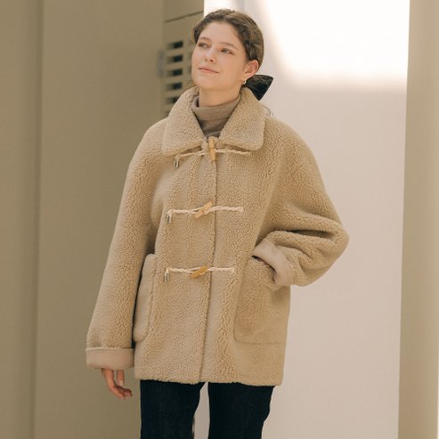 틸아이다이 Duffle collar wool mustang coat_Beige