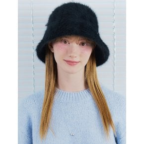 classic heart angora bucket hat_black