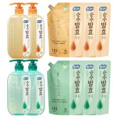 순수발효 곡물/식물 720ml 용기 2개+1.2L리필 3개_2종 택1