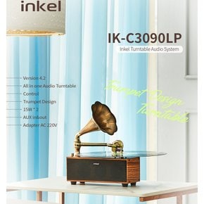 inkel IK-C3090LP 턴테이블 오디오 시스템 블루투스 인켈