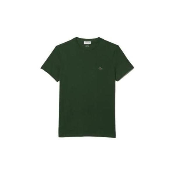 확대된 대표 라코스테 피마 코튼 저지 크루넥 티셔츠 TH6709132 GREEN DOM