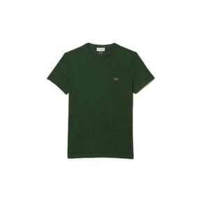 26SS 라코스테 피마 코튼 저지 크루넥 티셔츠 TH6709132 GREEN DOM