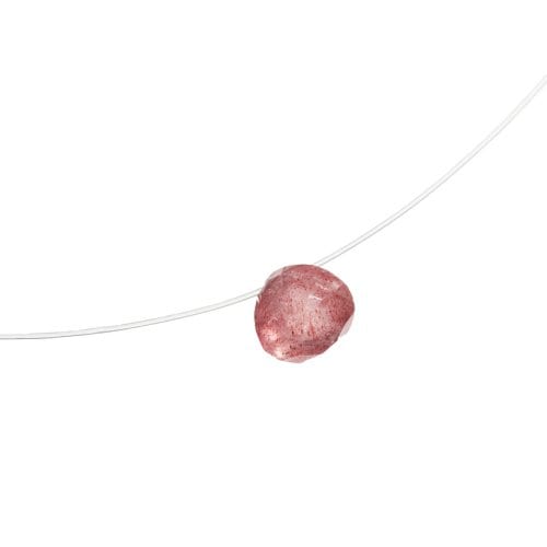스트로베리 플로팅 목걸이, Strawberry Quartz Floating Necklace