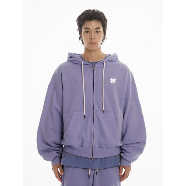 SYMBOL OVER FIT HOODED ZIPUP-PURPLE