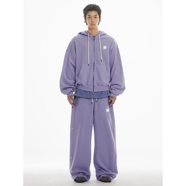 SYMBOL OVER FIT HOODED ZIPUP-PURPLE