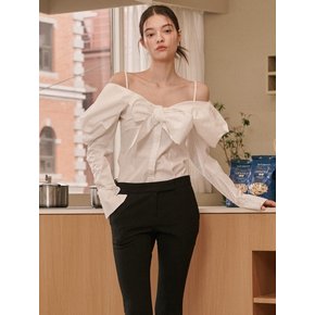 Nala Ribbon Off-shoulder Blouse [White]