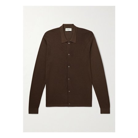 오피신제네랄 오피시네 제네랄레 브렌트 슬림핏 리오셀 울 혼방 가디건 브라운 46376663162867014