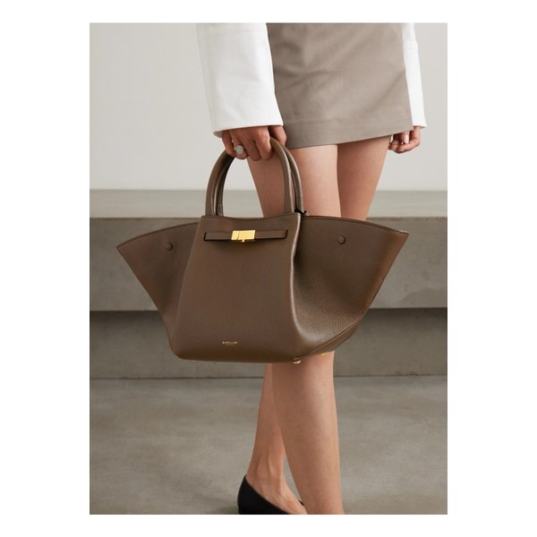 드멜리어 뉴욕 미디 텍스처 가죽 토트 밀리터리 그린 1647597357778872