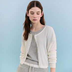 BASIC LINEN CARDIGAN WHITE