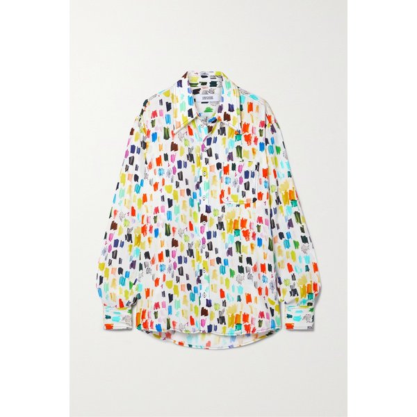 크리스토퍼 존 로저스 Marker Test Printed Georgette Shirt 화이트 42247633208467627