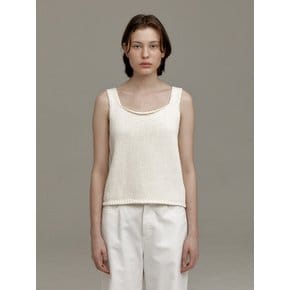 LOW GAUGE COTTON SLEEVELESS KNIT TOP