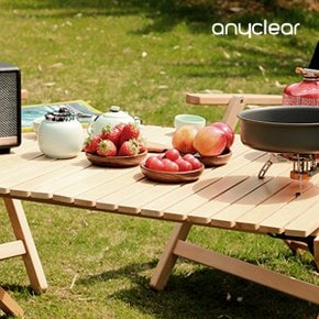접이식 우드 롤 테이블 휴대용 감성 캠핑 내츄럴 홈캠핑 +파우치 CP-WLT4
