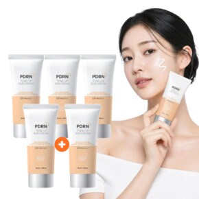 PDRN 톤업 선크림 50ml 4+1 (총5개) / 미백 진정 보습 노세범 나이아신아마이드 히알루론산 함유