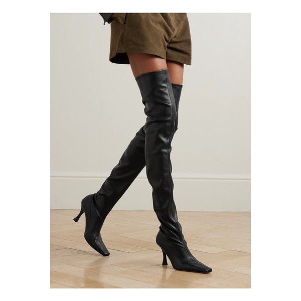 프로엔자슐러 트랩 주름 가죽 오버 더 니 부츠 블랙 46376663162892498