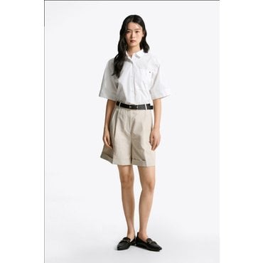 타미힐피거 T22F1WSH050WT1 포플린 박시 크롭 셔츠
