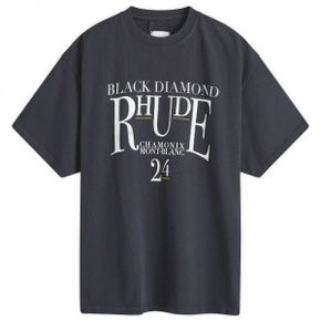 Rhude 루드 블랙 다이아몬드 티셔츠 - 빈티지 블랙 RHPF24TT01012