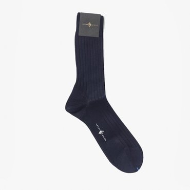 샌프란시스코마켓 소찌 칼제 정장양말 CLASSIC SHORT RIB SOCKS (SCOTTISH THREAD) NAVY ZED1M80000A72