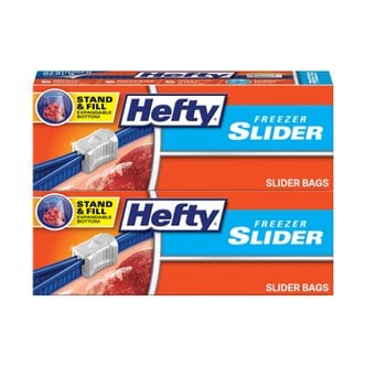 Hefty 헤프티 슬라이드 냉동 대형 지퍼백 20매(10매*2팩)