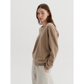 V-neck Wool Sweater_D/BEIGE