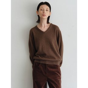 [1차 리오더] V-Neck Pull-Over Knit_Brown