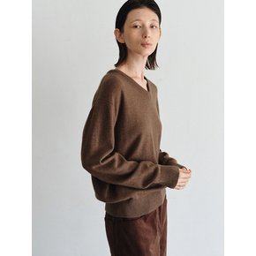 [1차 리오더] V-Neck Pull-Over Knit_Brown