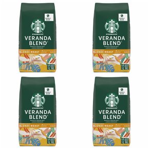 스타벅스 베란다 블랜드 홀빈 원두 커피 Starbucks Veranda Blend Whole Bean Coffee 340g 4개