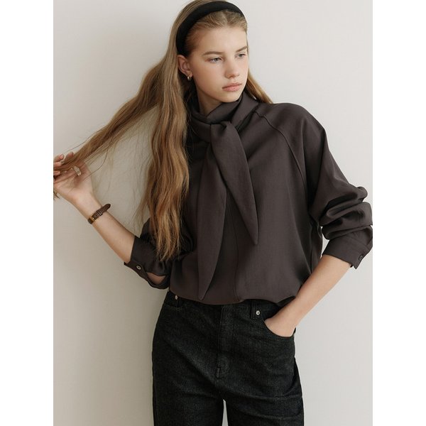 comos 1651 scarf raglan blouse (charcoal)