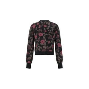 아모멘토 26FW Floral Jacquard Cardigan, Black