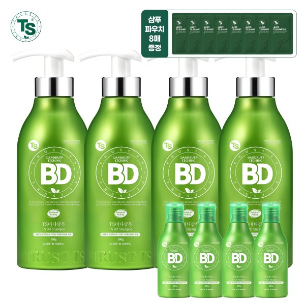 비디샴푸 500g*4개+TS비디샴푸 100g*4개+TS저스트샴푸 6g*8개