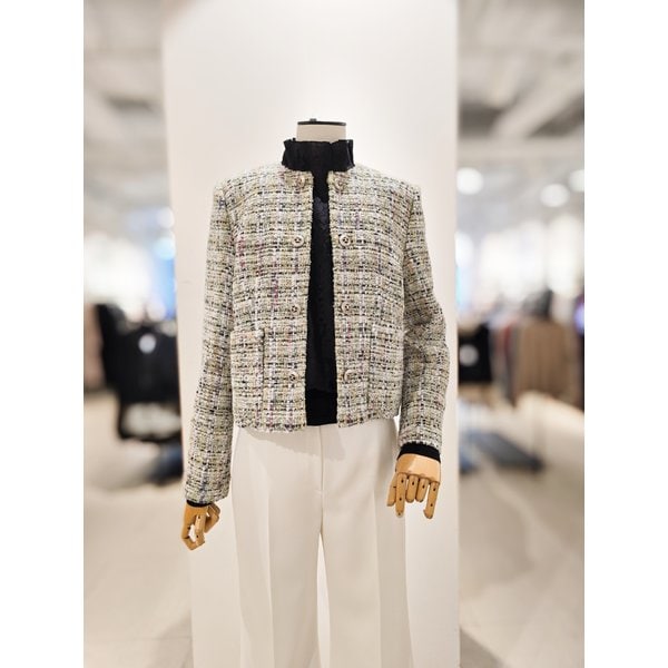 [파주점] [더아이잗컬렉션]울 블렌드 멀티 컬러 메탈사 트위드자켓 CRAA0JK371