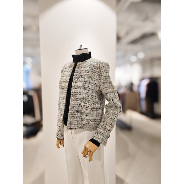 [파주점] [더아이잗컬렉션]울 블렌드 멀티 컬러 메탈사 트위드자켓 CRAA0JK371