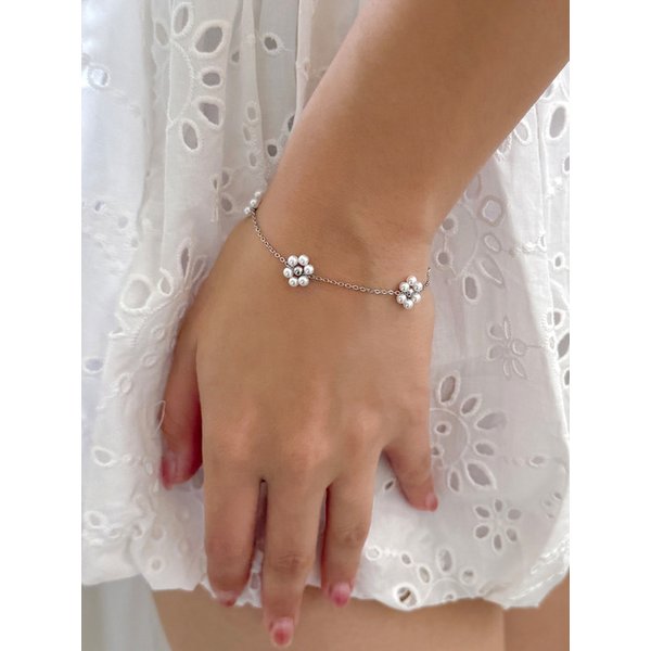 floral chain bracelet (PEARL)