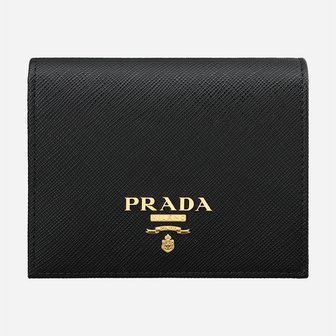 프라다(병행) [시흥점] [프라다]6S 1MV204 QWA F0002 사피아노 메탈 로고 반지갑 블랙