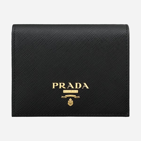 [시흥점] [프라다]6S 1MV204 QWA F0002 사피아노 메탈 로고 반지갑 블랙