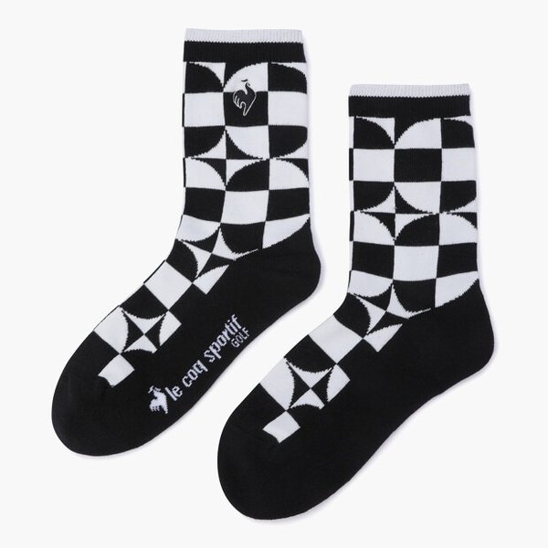 [여주점] 여성 체크패턴 자카드 미들 삭스 GQ122LSO21  BLCK