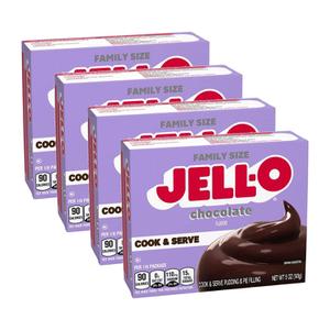  미국직구 Jell-O 젤오 초콜릿 쿡 앤 서브 푸딩 앤 파이 필링 패밀리사이즈 142g 4팩