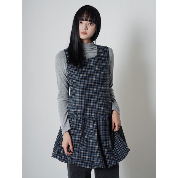 CHECK BALLOON DRESS (2COLOR)