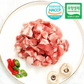 웰굿 [아우내축산]무항생제HACCP 1등급 한돈 목살 찌개용 1kg