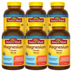 Nature Made 네이처메이드 마그네슘 시트레이트 250mg 180소프트젤 6병