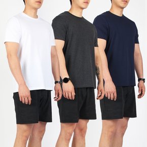 남자 에버 반팔 3장세트 무지 라운드 기본티 면티 (M-2XL)