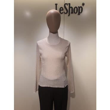 르샵 라운드넥 스모킹 밑단 물결 블라우스 L2F26WBL020