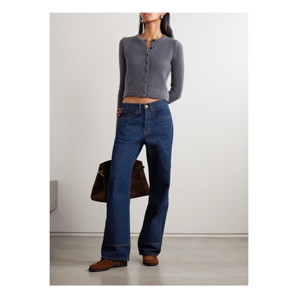 비사이드 샬롯 미드라이즈 와이드 진 다크 데님 46376663162913869