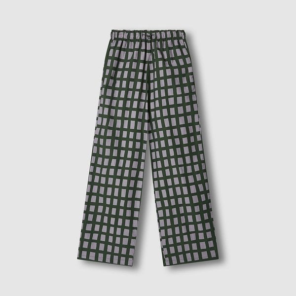 여 돌담 체크 와이드 팬츠 J125301009043