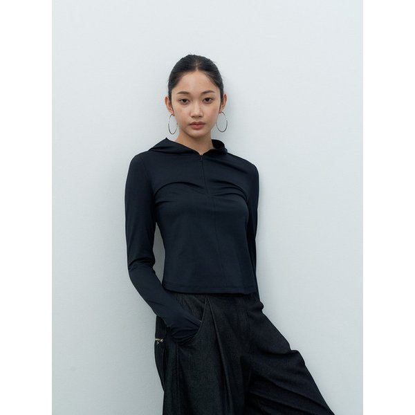 JERSEY HOODED T-SHIRT BLACK MBESTO017BK