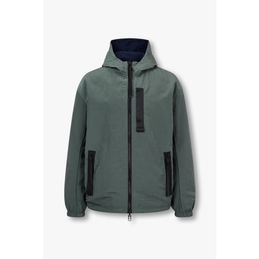 ARMANI EXCHANGE AX 남성 리버서블 시어서커 후드 자켓(A414110012)-다크 카키