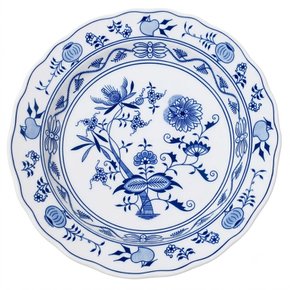 체스키포슬란 쯔비벨무스터 도자기 웨이브 원형깊은접시-34cm/1개 (CB041)