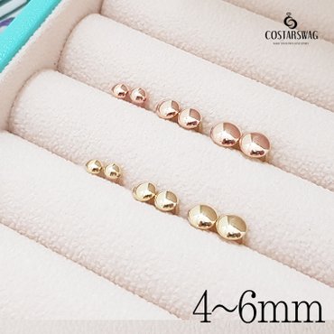 코스타스웨그 14k 납작 반볼 귀걸이 4mm 5mm 6mm