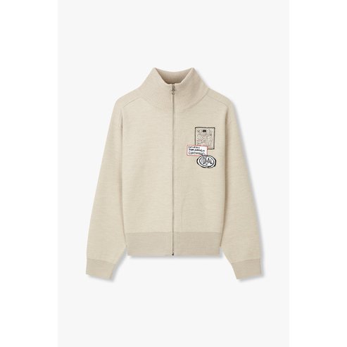 VOV 보브 [BASQUIAT] 와펜 패치 니트 집업 가디건(7114450182)