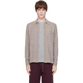 메르츠 비 슈바넨 베이지 메리노 울 캐시미어 실크 가디건 KNITSHIRT06.061.3 061 Faded Grain