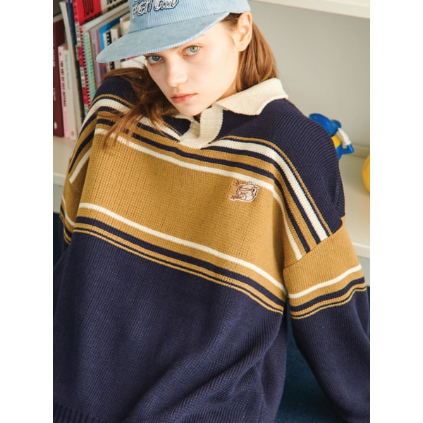 TEDDY PIQUE SWEATER NAVY